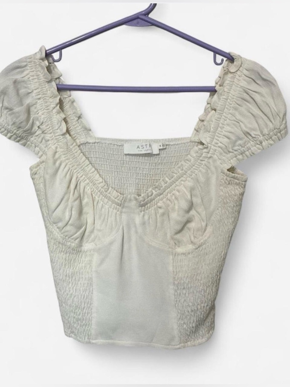 ASTR the Label Gigi Smocked Bustier Crop Top , size M